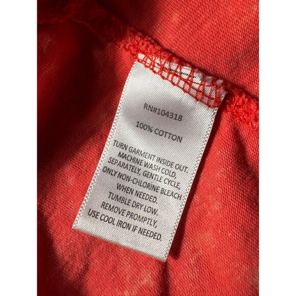 Derek Heart Size Medium Acid Wash Orange Mushroom Butterfly Cropped Tank Top - Picture 5 of 6